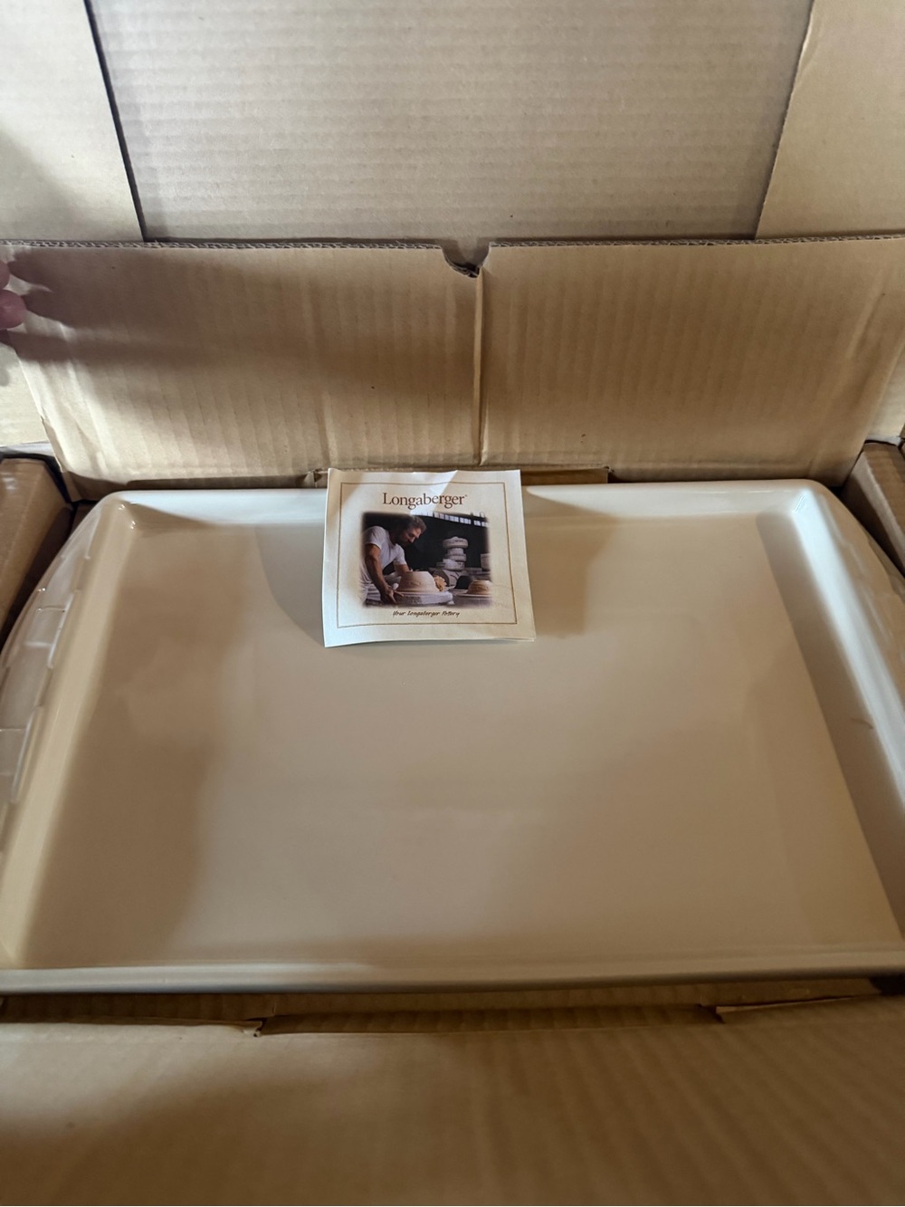 Longaberger Ivory Woven Traditions Baking Sheet/Tray -NEW